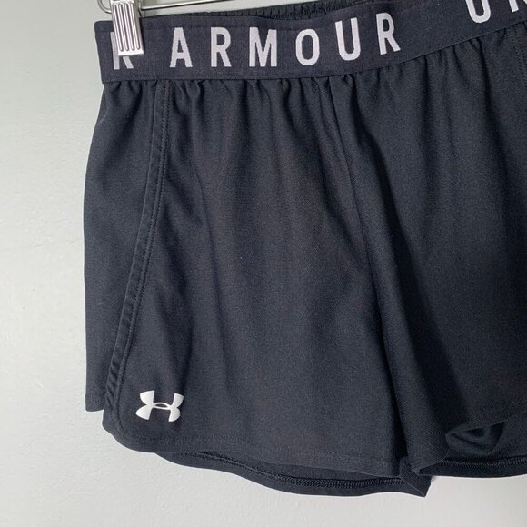 Under Armour black pull on elastic waist unlined athletic soccer workout shorts - Picture 2 of 8